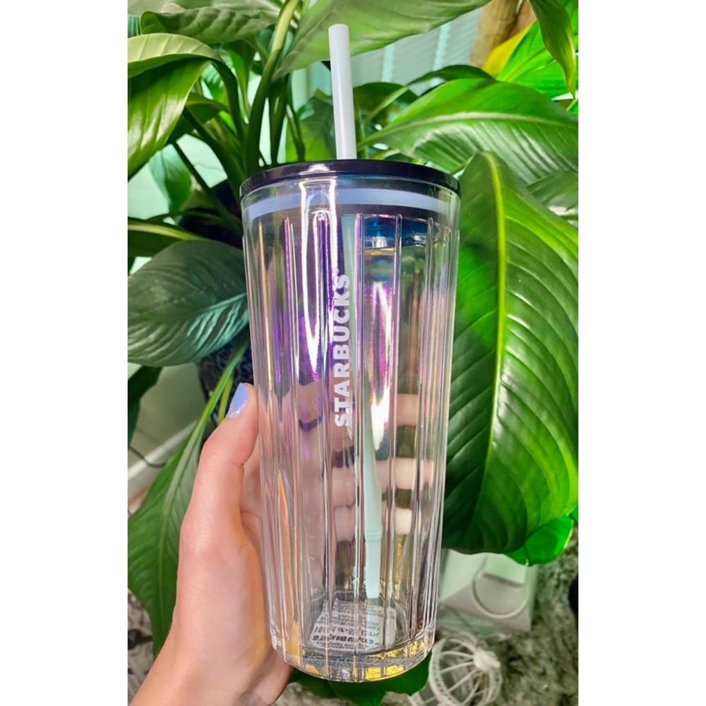 🌈Iridescent Rare Glass 18 OZ Starbucks Tumbler🌈